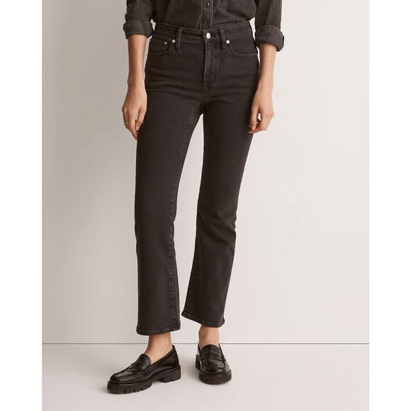 NWT Madewell Mid Rise Kick Out Jeans Black/Gray Wash Size 24 - Picture 3 of 8